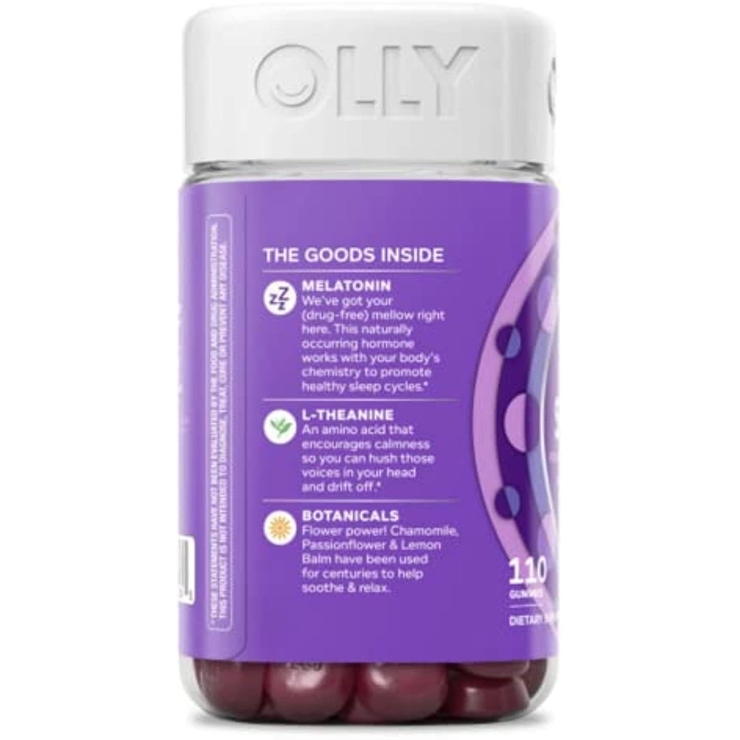 OLLY Restful Sleep Gummy Supplement with Melatonin & L-theanine Chamomile, BlackBerry Zen, (55 Day Supply) Supports A Healthy Sleep Cycle* Packaging May Vary (110 Gummies)