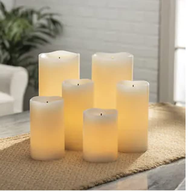 RfR Bundle 6-Piece LED Color Changing Flameless Candle Set - Glow Wick Gerson (Multi-Colored)