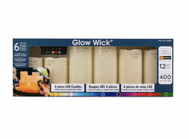 RfR Bundle 6-Piece LED Color Changing Flameless Candle Set - Glow Wick Gerson (Multi-Colored)