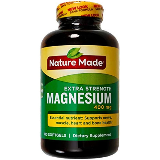 Nature Made Extra-Strength Magnesium 400mg, 180 Dietary Softgels