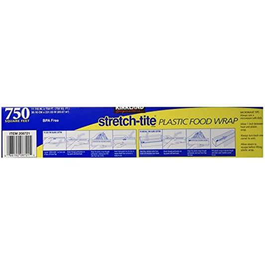 Kirkland Signature Stretch-Tite Plastic Wrap - 11 7/8 x750 feet -2 Count (Pack of 1)
