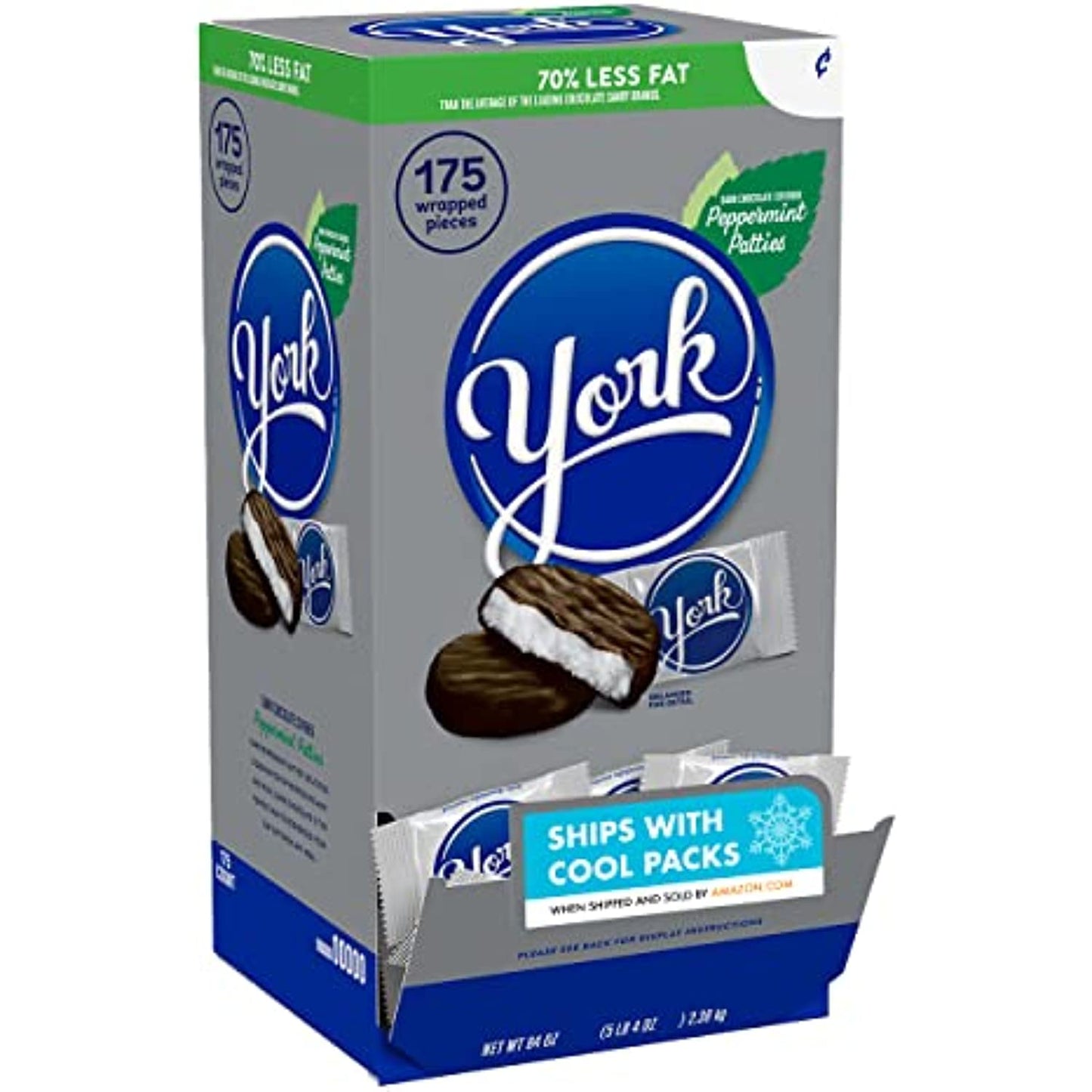 YORK Dark Chocolate Peppermint Patties Candy, Gluten Free, 84 oz, Bulk Box (175 Pieces)