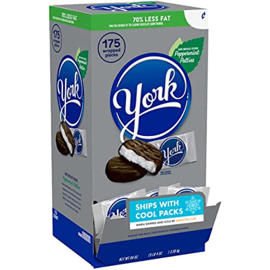 YORK Dark Chocolate Peppermint Patties Candy, Gluten Free, 84 oz, Bulk Box (175 Pieces)
