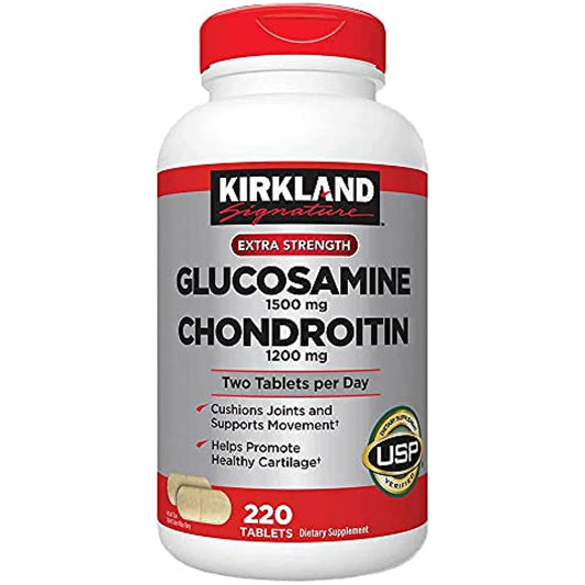 Kirkland Extra Strength Glucosamine Chondroitin - 4 Bottles, 220 Tablets Each