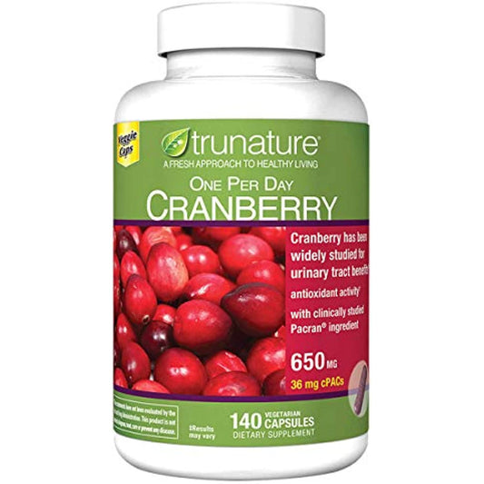 Trunature ONE PER Day Cranberry 650 mg 2 Packs (140 Capsules)