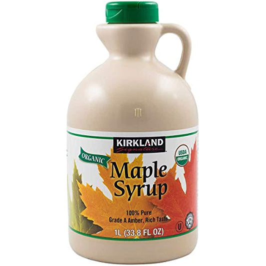 Kirkland Signature Organic Pure Maple Syrup, 33.8 oz (Pack of 2, Total 67.6 oz , 33.8 oz Each)