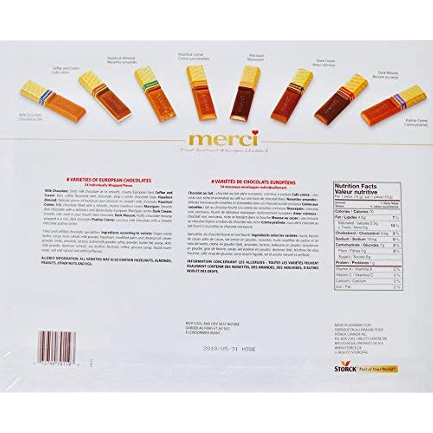 Merci Finest Assortment of European Chocolates. 675grams / 23.8 ounce Value pack. 54 pieces of individually wrapped Fine European Chocolates. (assorted 2-Pack)