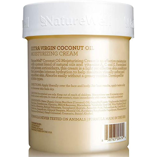 Naturewell Extra Virgin Coconut Oil Moisturizing Cream, 16oz (Pack of 2)