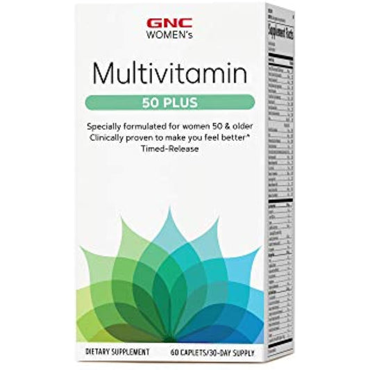 GNC Women's Multivitamin 50 Plus |Supports Bone, Eye, Memory, Brain and Skin Health with Vitamin D, Calcium and B12 | Helps Increase Energy Production | 60 Caplets