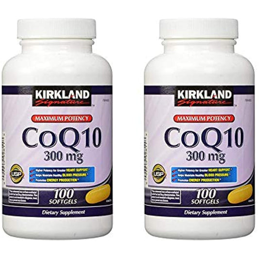 Kirkland Signature CoQ10 300 mg, 100 Softgels (Pack of 3)