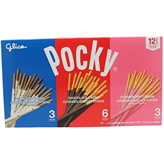 Pocky Chocolate Biscuit Sticks 3 Variety Pack (12 Count, 1.06 LBS)