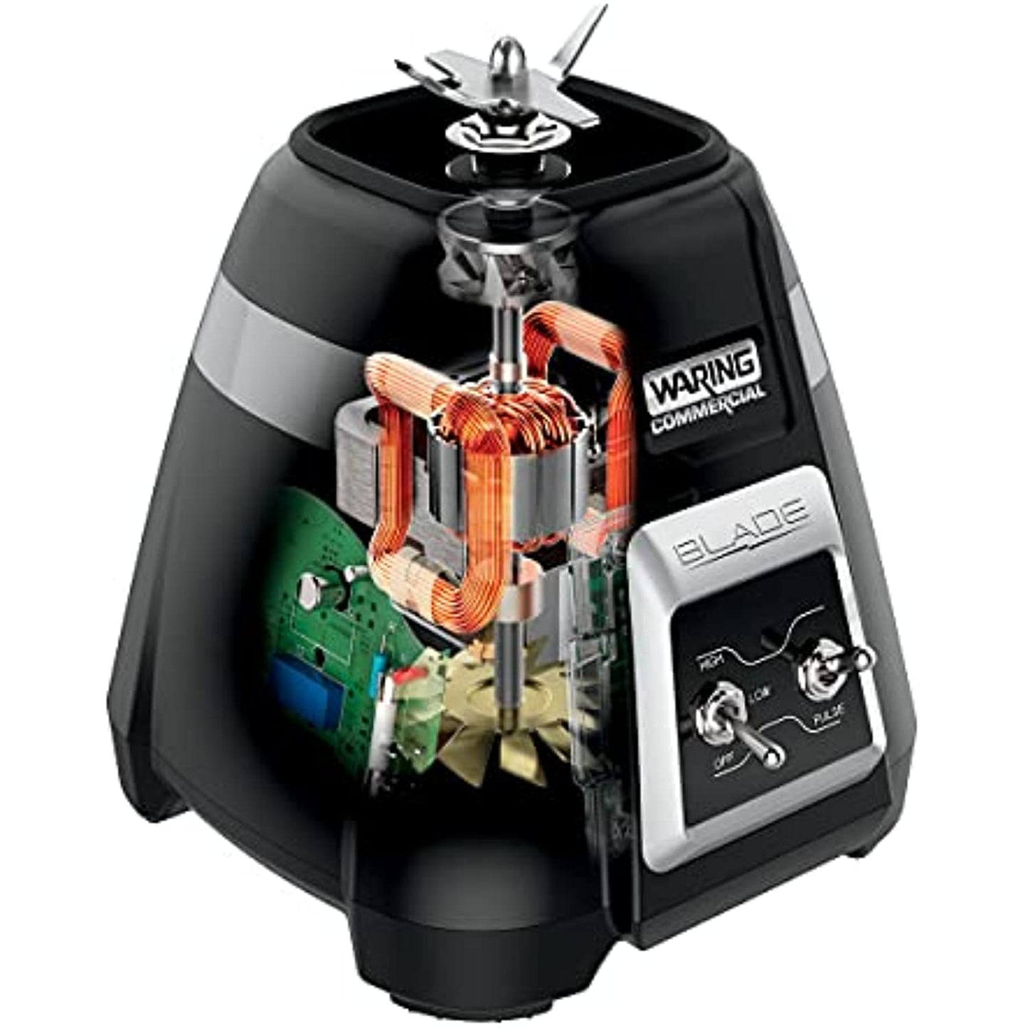 Waring Commercial BB300 Blade 1 HP Blender Toggle Switch Controls with Pulse feature with 48 oz BPA Free Copolyester Stacking Container, 120V, 5-15 Phase Plug ,Black