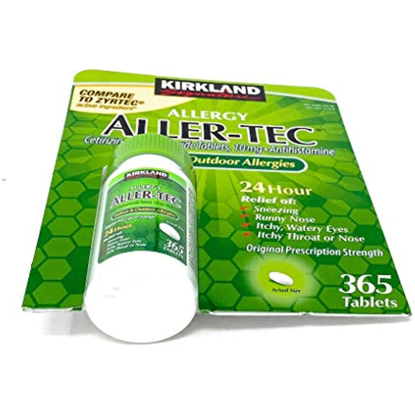 Kirkland Signature Aller-Tec Cetirizine Hydrochloride Tablets, 10 mg, 365 Count