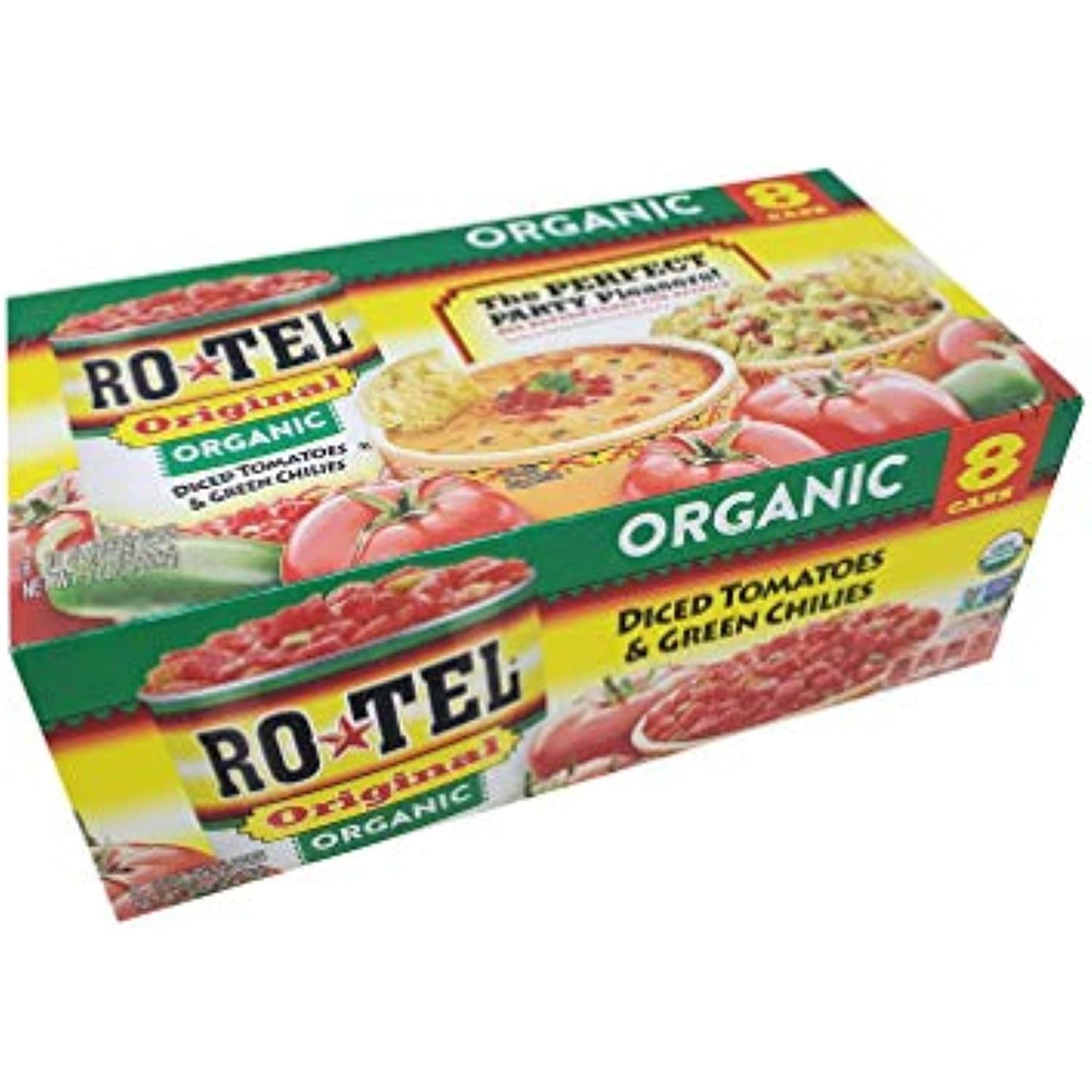 Ro tel Original Organic Diced Tomatoes & Green Chilies 8 Cans Net 5 LB