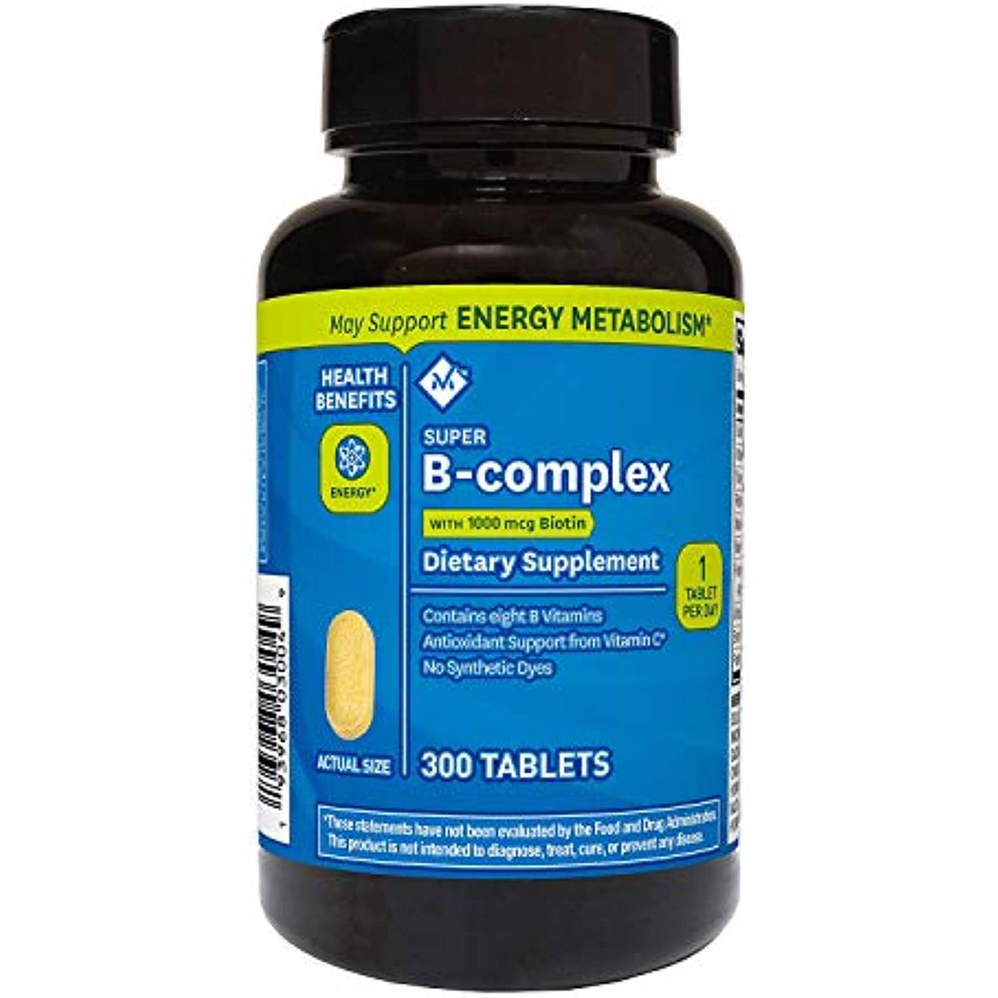 Member's Mark Super B-Complex with Biotin Vitamin B and Vitamin C (1 Bottle (300 Tablets))