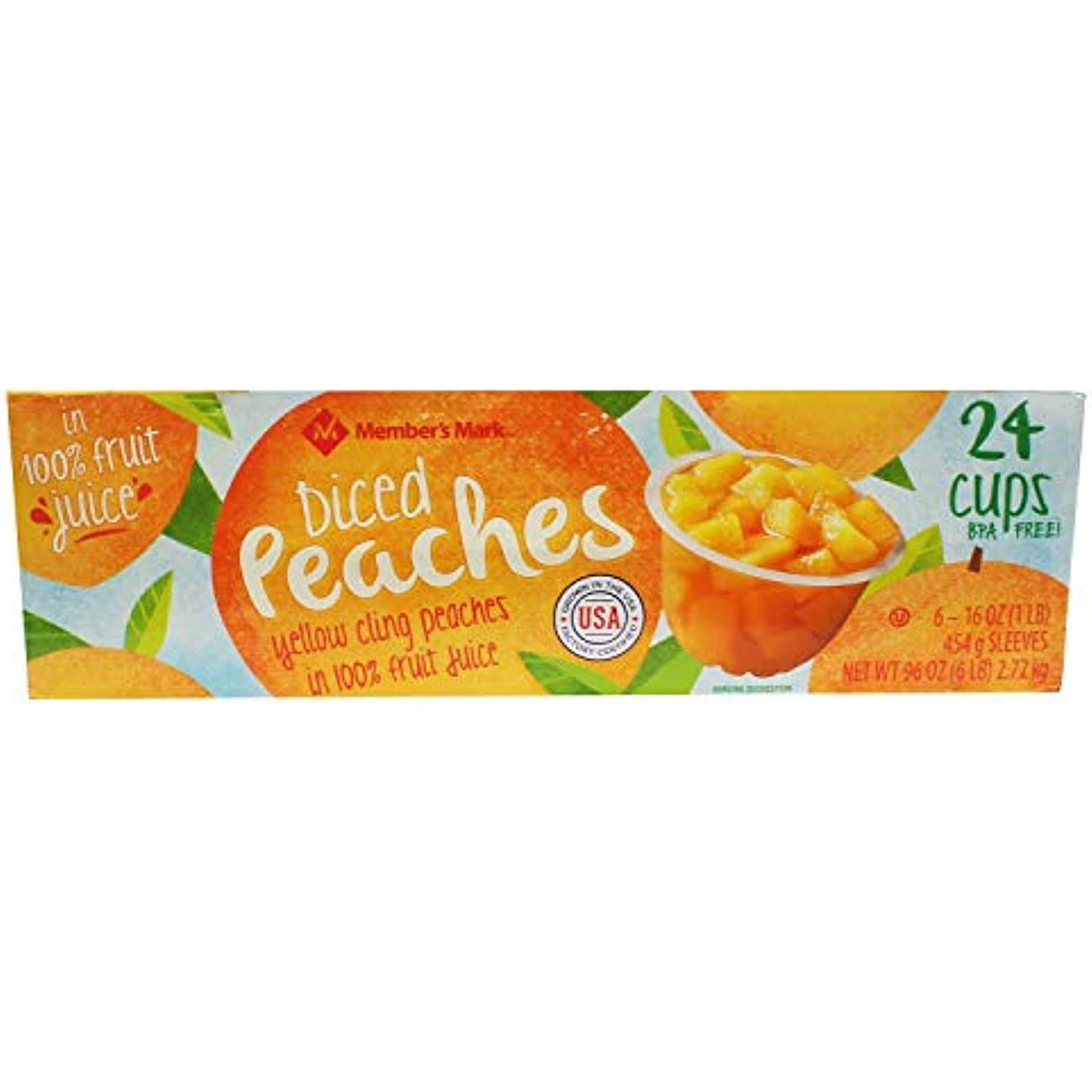 Member's Mark Expect More Diced Peaches in 100% Fruit Juice (4 oz, 24 ct.)