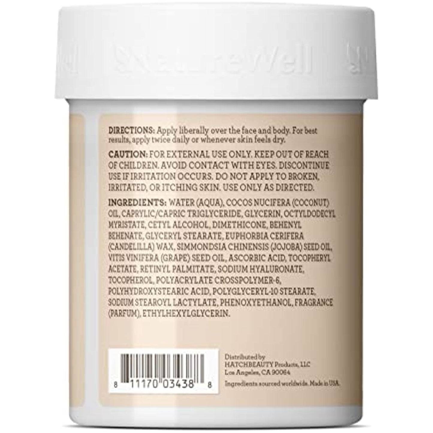 NATURE WELL 2.0 Extra Virgin Coconut Oil Moisturizing Cream for Face and Body, Lightweight, Intense Hydration for Sensitive Skin, 16 Oz