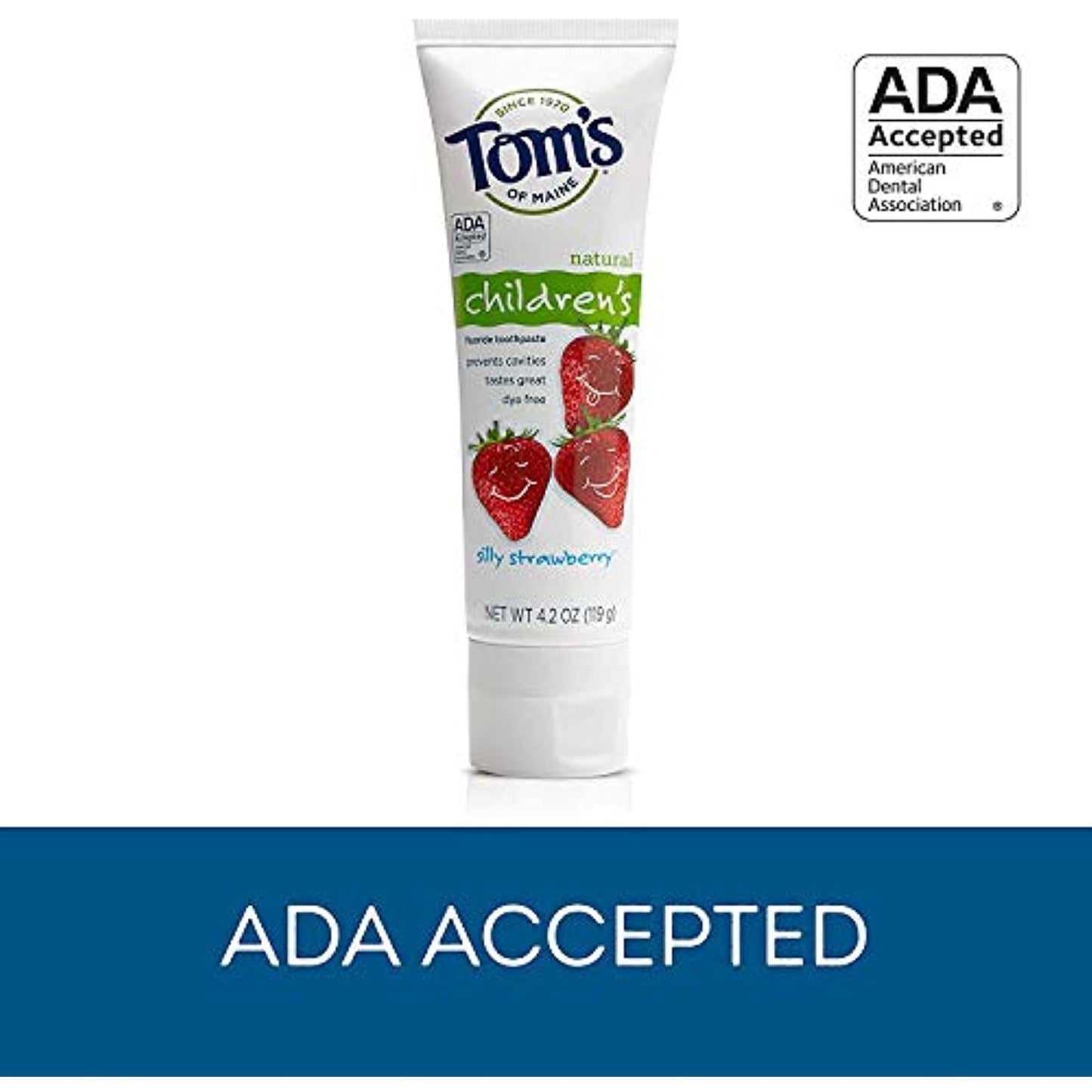 Tom's of Maine Children's Natural Fluoride Toothpaste, Silly Strawberry 4.2 oz (Pack of 6)