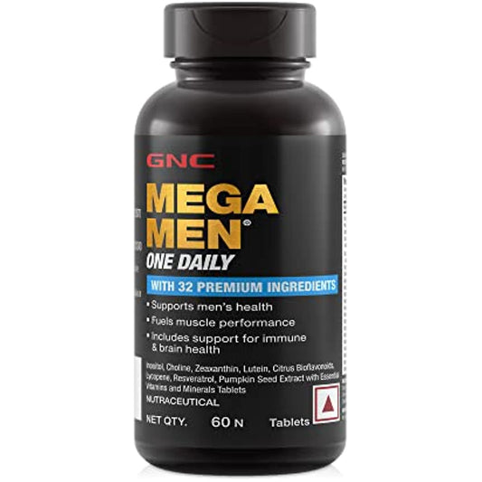 GNC Mega Men One Daily Multivitamin for Men, 60 Count, Take One A Day for 19 Vitamins and Minerals, Packaging May Vary