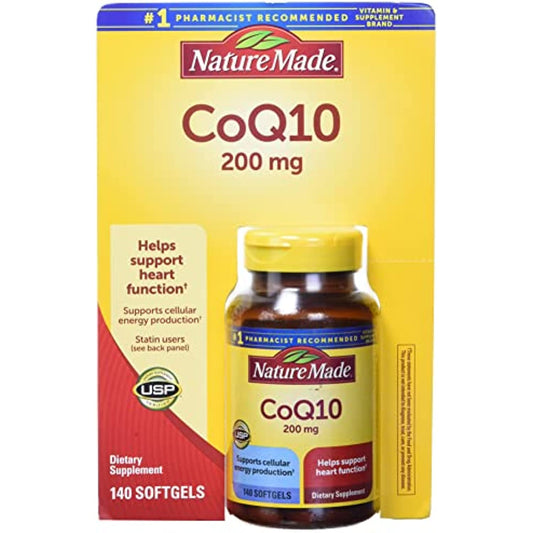 Nature Made CoQ10, Softgels Helps Supports Heart Function & Cellular Energy Production, Unflavored, 200 mg, 140 Count