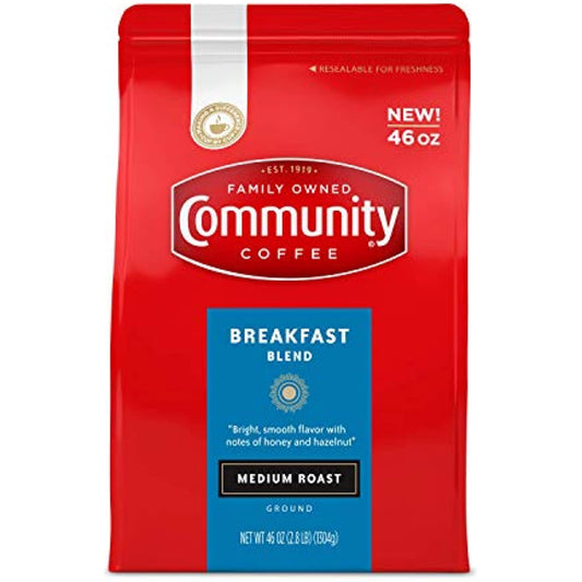 Community Coffee Breakfast Blend Medium Roast Ground 46 oz Bag