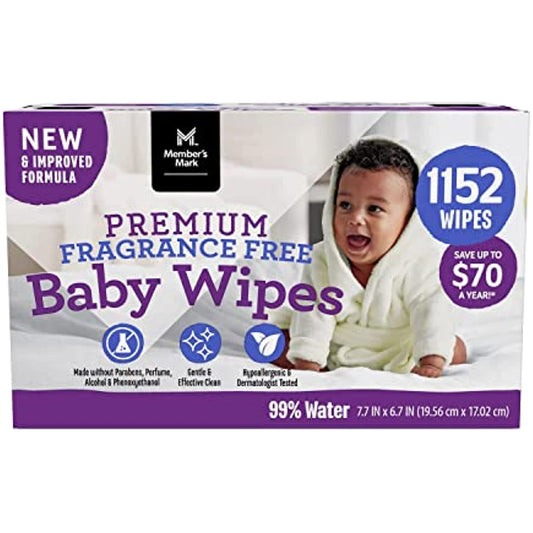 Member's Mark Premium Fragrance-Free Baby Wipes (1152 Count)