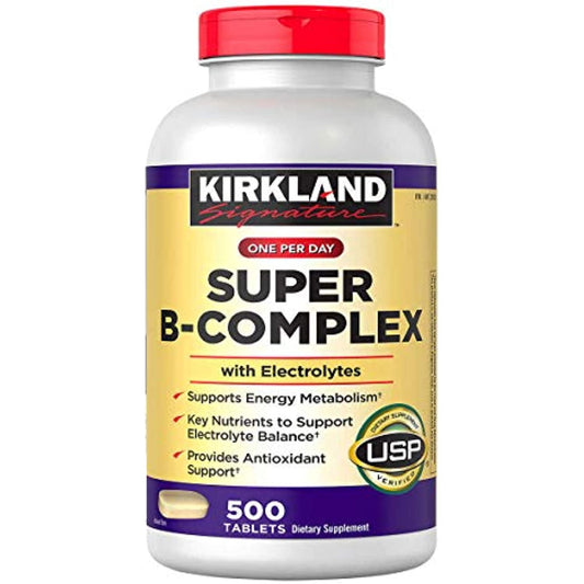 Kirkland Signature Super B-Complex (2-Pack) with Electrolytes (2 x 500 Tablets)