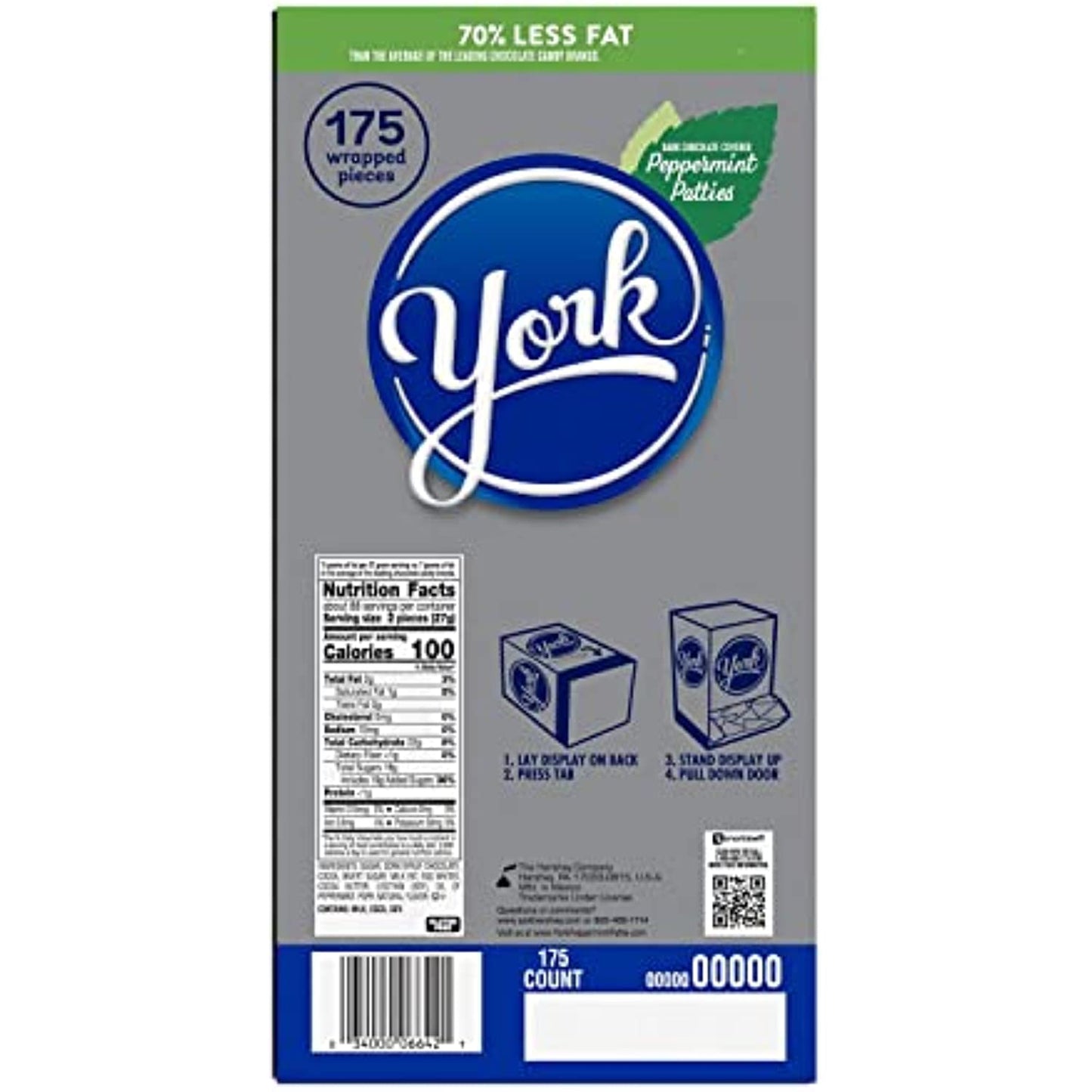 YORK Dark Chocolate Peppermint Patties Candy, Gluten Free, 84 oz, Bulk Box (175 Pieces)