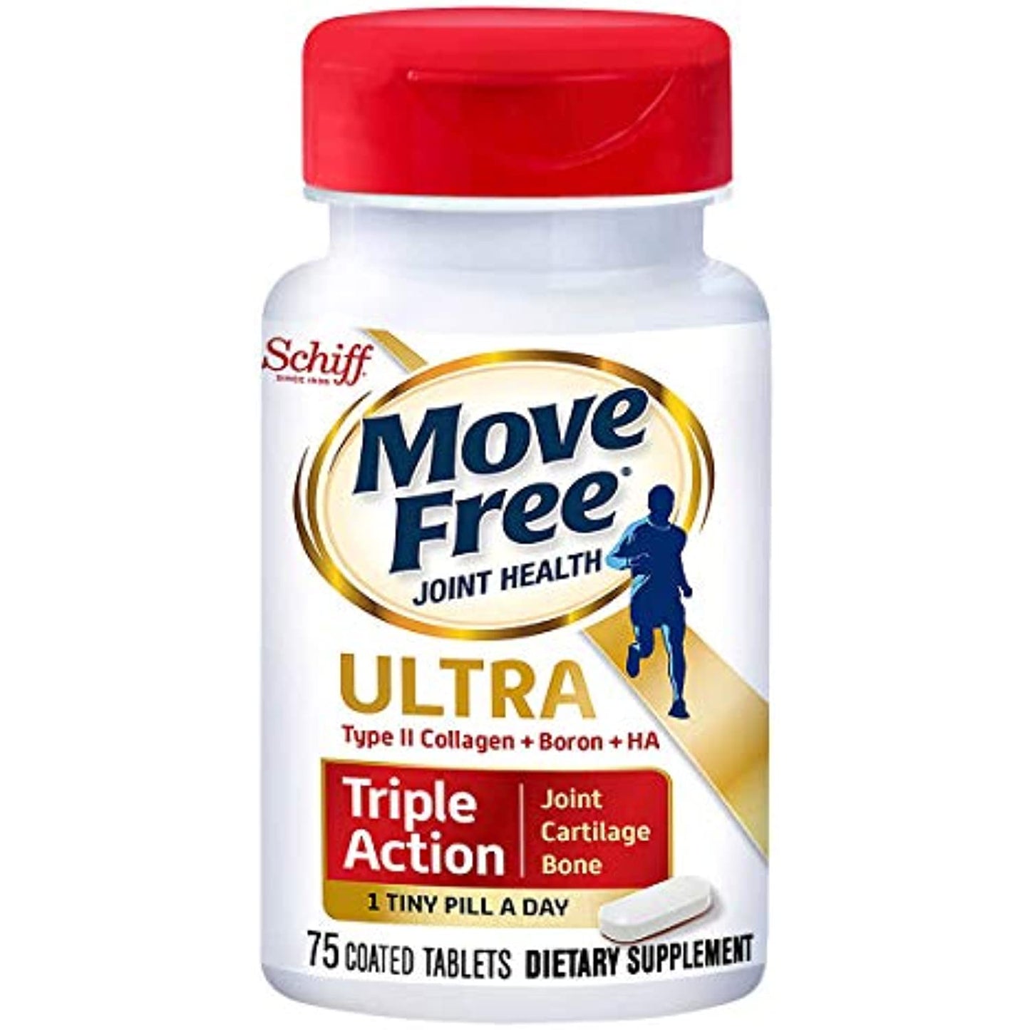 Move Free Type II Collagen, Boron & HA Ultra Triple Action Tablets, Move Free (75 Count In A Bottle) 1 ea