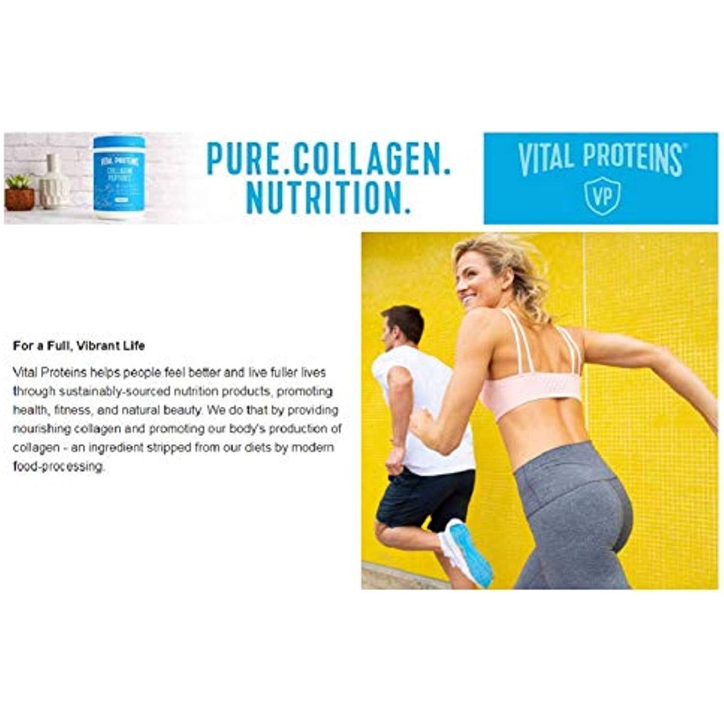 Vital Proteins Natural Whole Nutrition Collagen Peptides - Pasture Raised, Grass Fed, Paleo Friendly, Gluten Free, Single Ingredient - 24 Ounce