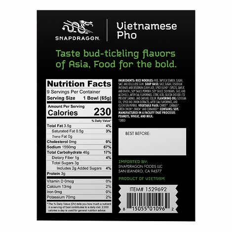 Snapdragon Vietnamese Pho Bowls, 9 Count (Pack of 1)