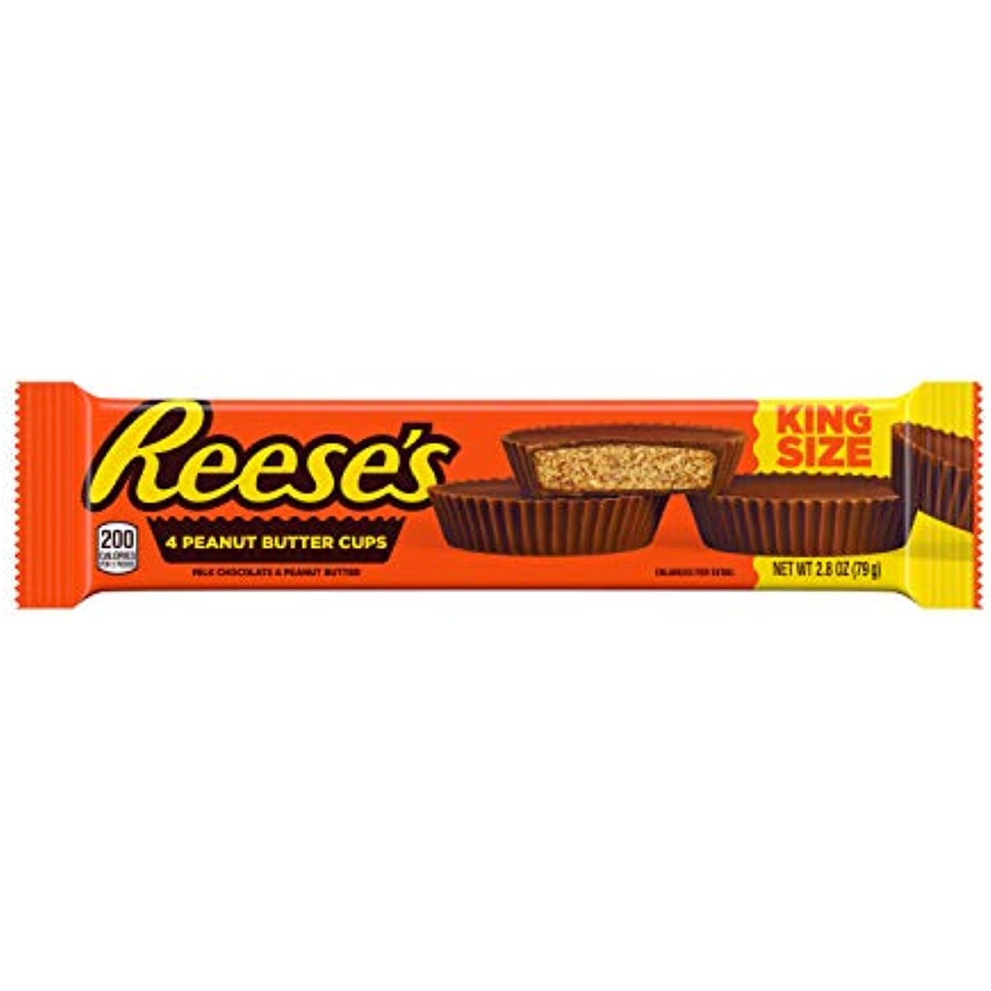 REESE'S Milk Chocolate Peanut Butter King Size Cups Candy, Bulk, 2.8 oz Bars (24 Count)