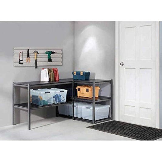Whalen 5-Shelf Heavy Duty Steel Shelving Unit, 48" W x 24" D x 72" H, Black