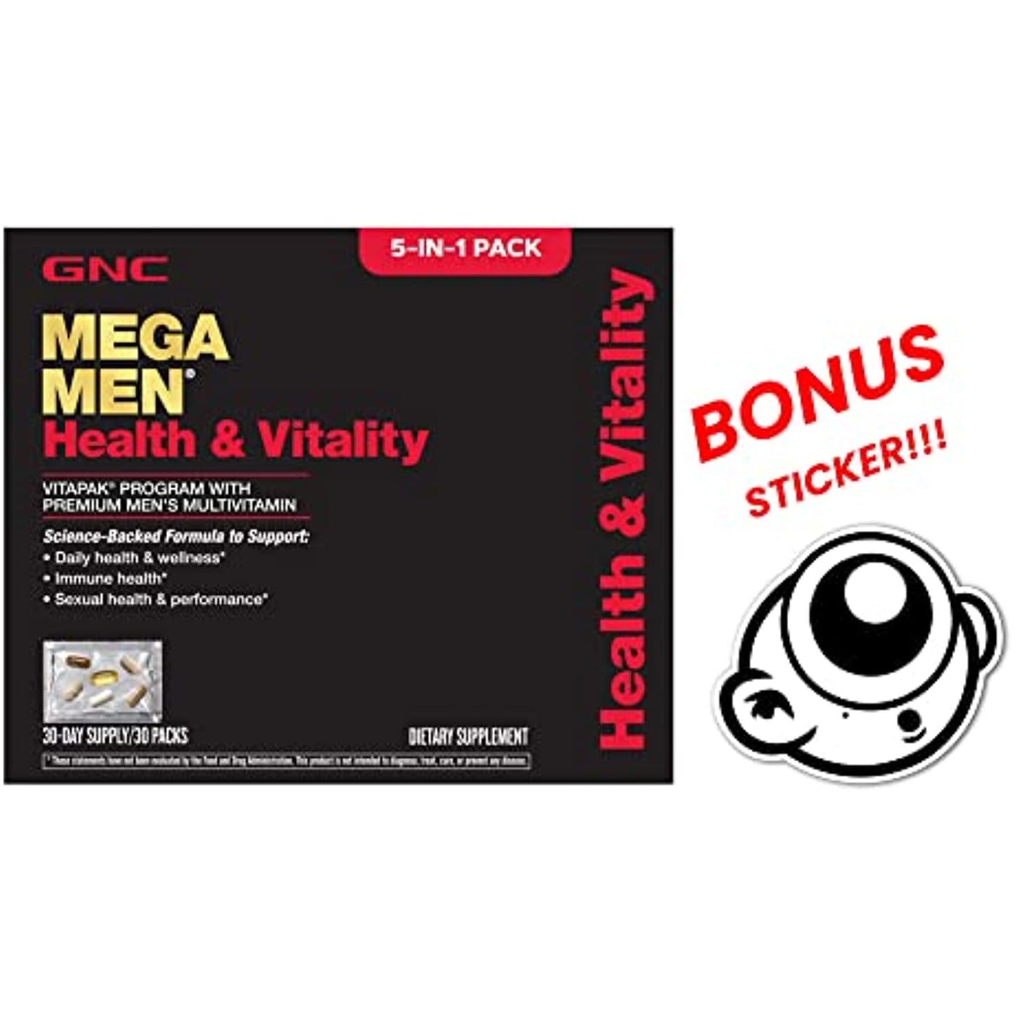 GNC MEGA Men Health and Vitality 3 [ Sticker Included ]