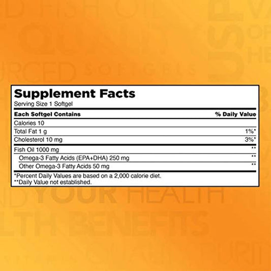 Kirkland Signature Natural Fish Oil 1000 mg with 300 mg Omega-3 - 400 ct (Pack of 2)