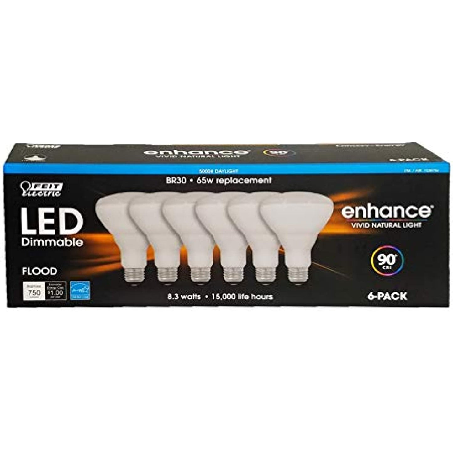 LED Dimmable Br30 65W Replacement 5000K 6-Pack