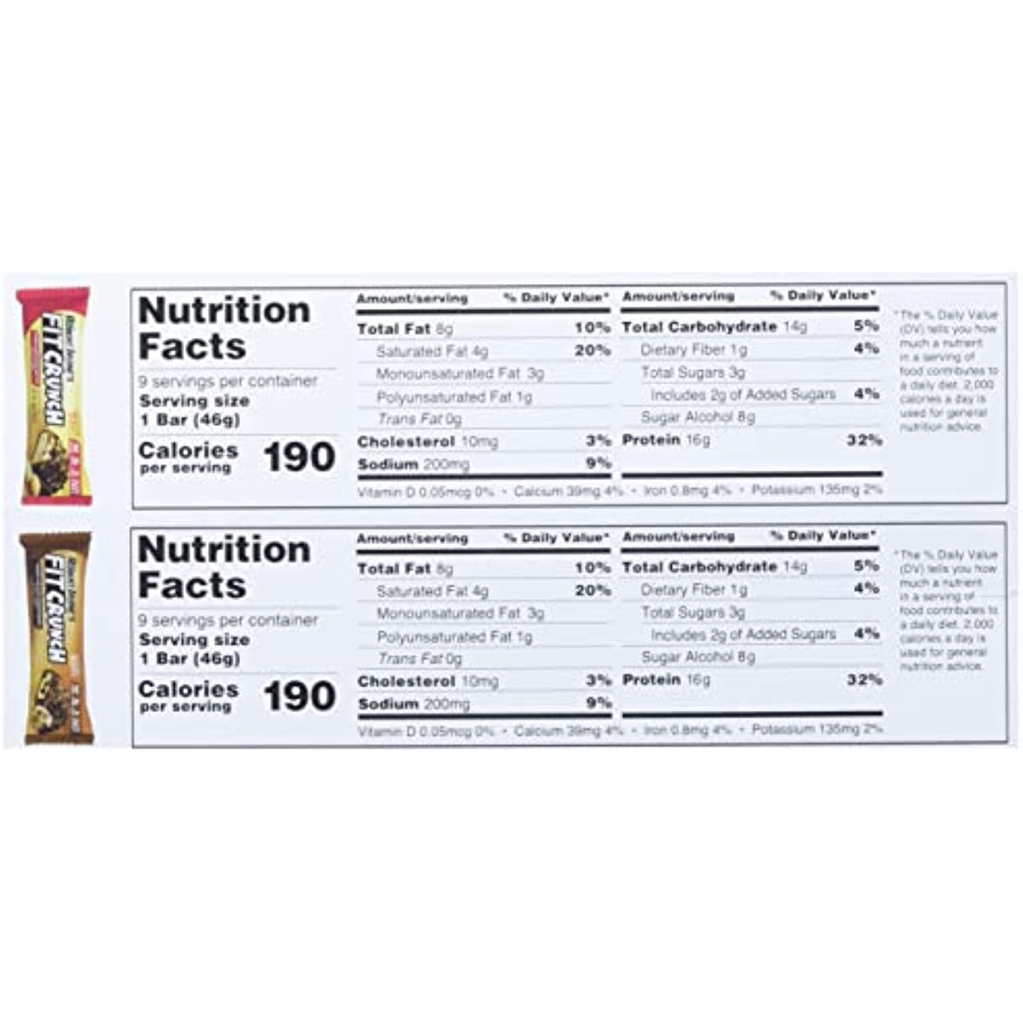 FITCRUNCH Protein Bars, Snack Size Variety Pack, Gluten Free 18 Pack (Peanut Butter & Chocolate Chip Cookie Dough)