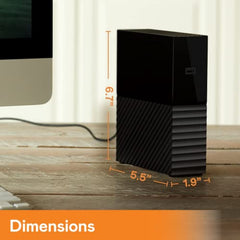WD 8TB My Book Desktop External Hard Drive, USB 3.0, External HDD with Password Protection and Auto Backup Software - WDBBGB0080HBK-NESN