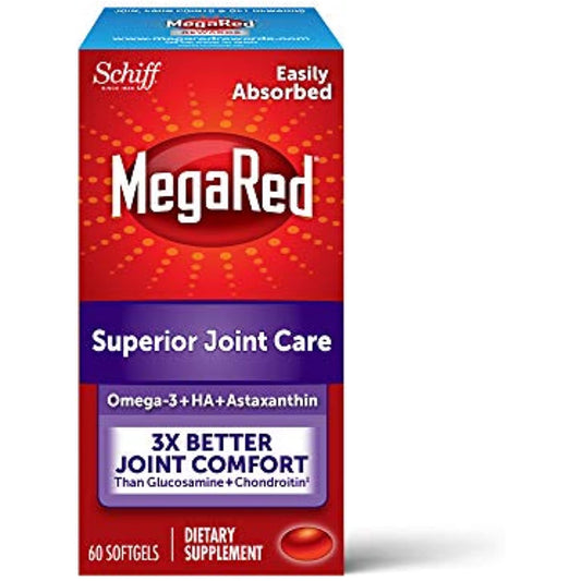 Schiff MegaRed Joint Care 60 Softgels Powerful Joint Pain Relief ,Comfort