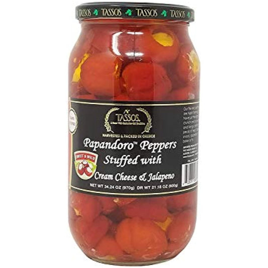 Tassos Papandoro Peppers Stuffed with Cream Cheese & Jalapeno 34.24 OZ