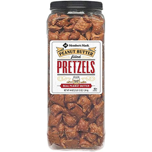 Members Mark Peanut Butter Filled Pretzels - Set of 2 X 44oz Jars - Party/Family Size