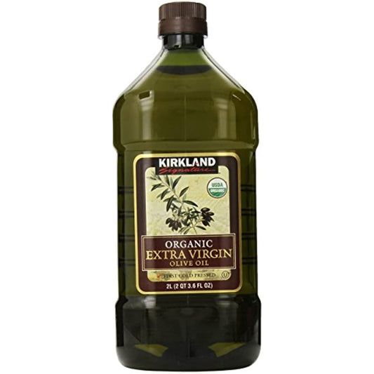 Kirkland Signature Organic Extra Virgin Olive Oil 2L (2QT 3.6 fl. oz), Set of 2