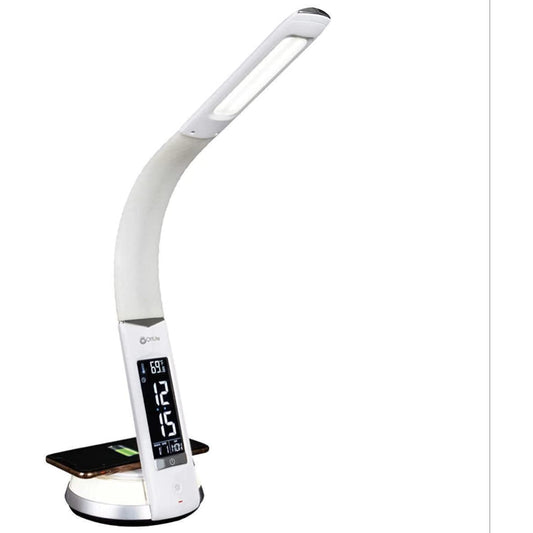 Ottlite Wellness Series Wireless Charging Lamp - White & Silver