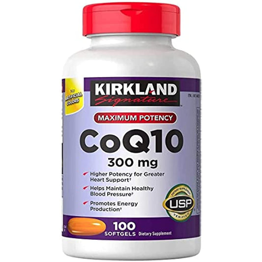 MVOWIZON Kirkland Signature Maximum Potency CoQ10 300 mg 100 Softgels Each, Purple