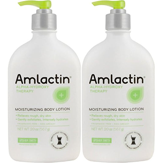 Amlactin 12% Lactic Acid Daily Moisturizing Lotion, 20 Ounce (2Pack)