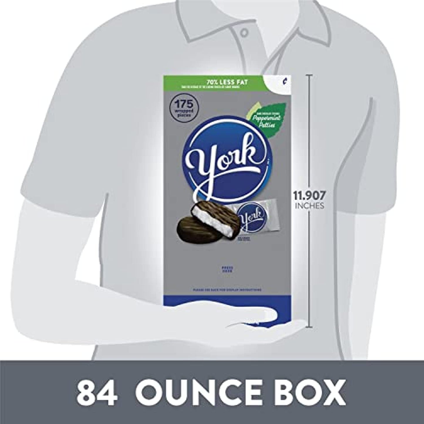 YORK Dark Chocolate Peppermint Patties Candy, Gluten Free, 84 oz, Bulk Box (175 Pieces)