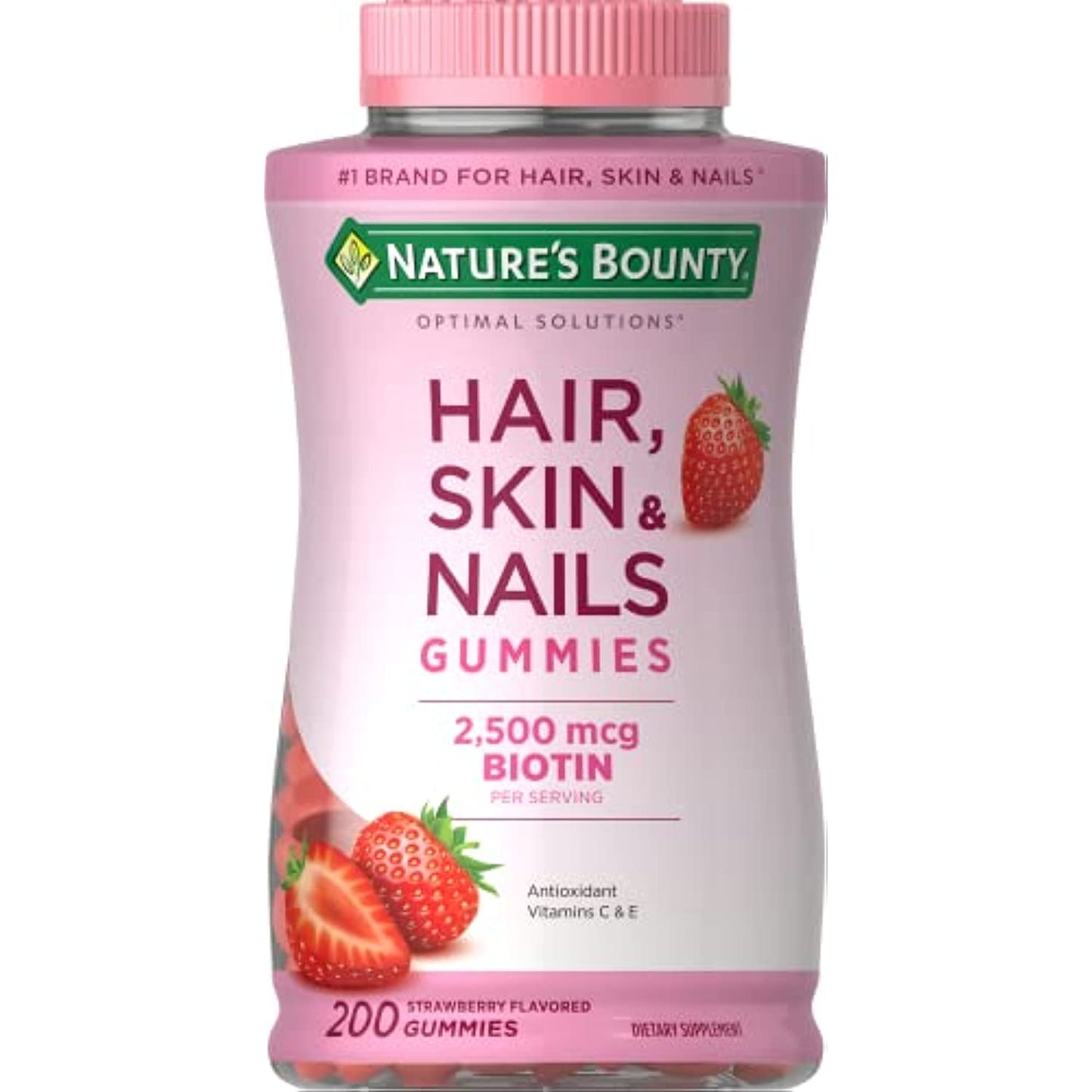Nature's Bounty Vitamin Biotin Optimal Solutions Hair, Skin and Nails Gummies, 200 Count