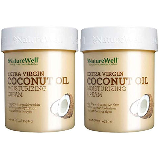 Naturewell Extra Virgin Coconut Oil Moisturizing Cream, 2Pack ( 453.5g Each)