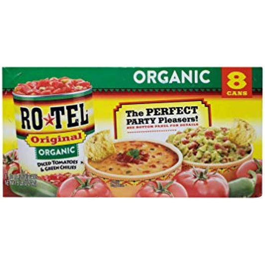Ro tel Original Organic Diced Tomatoes & Green Chilies 8 Cans Net 5 LB
