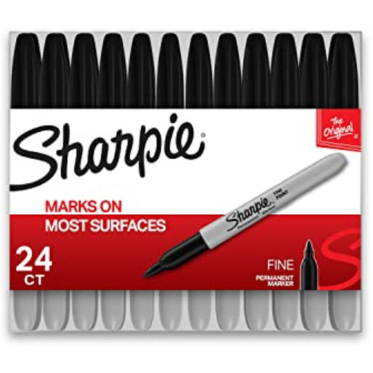Sharpie Permanent Markers | Fine Point | Black | 24 Count